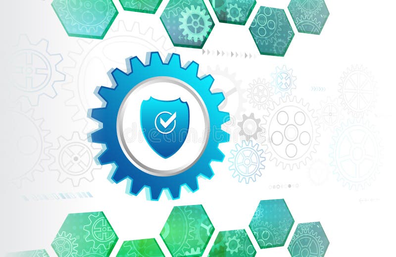 Mechanism of internet security online concept. Cybersecurity and information or network protection stock illustration