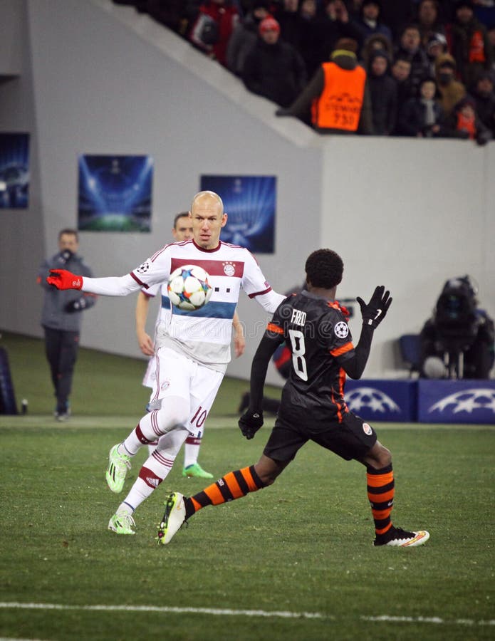 Mecz futbolowy Shakhtar Donetsk vs Bayern Munich zdjęcie royalty free