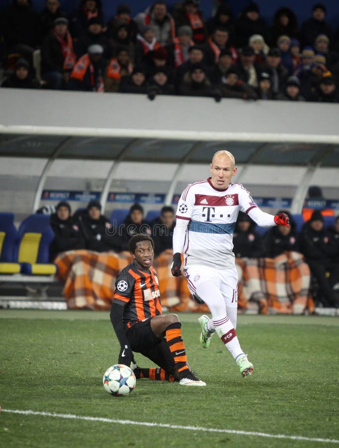 Mecz futbolowy Shakhtar Donetsk vs Bayern Munich zdjęcie royalty free