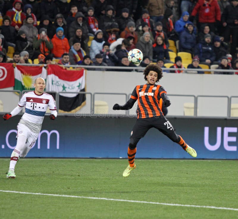 Mecz futbolowy Shakhtar Donetsk vs Bayern Munich obrazy royalty free