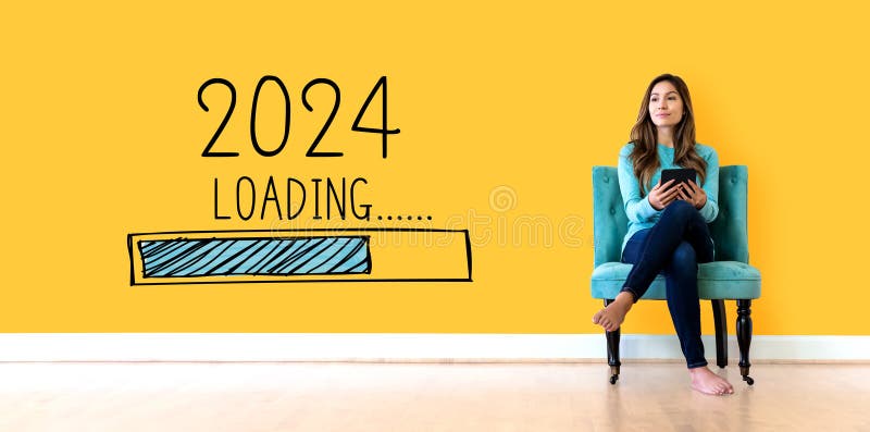 Med unga kvinnor 2024 arkivbild