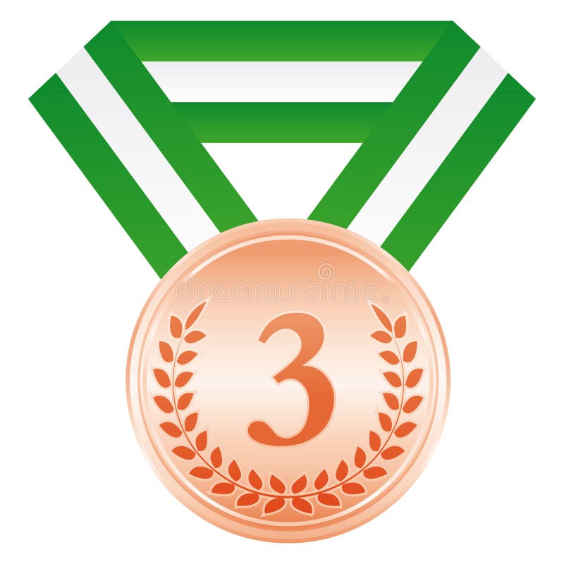 Medaglia di bronzo terzo posto Icona di cerimonia di premiazione royalty illustrazione gratis Medaglia di bronzo terzo posto Icona di cerimonia di premiazione royalty illustrazione gratis