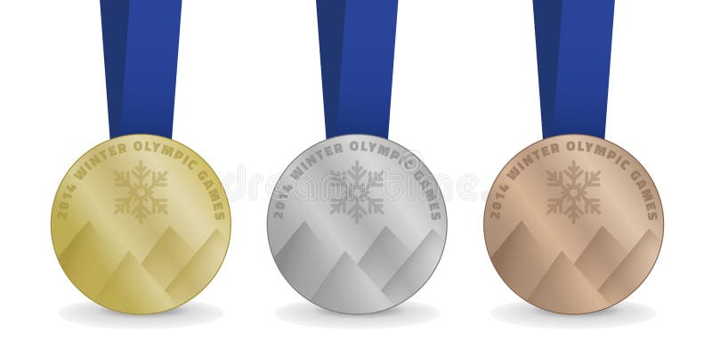 Medaglie per i giochi di olimpiade invernale 2014 illustrazione di stock Medaglie per i giochi di olimpiade invernale 2014 illustrazione di stock
