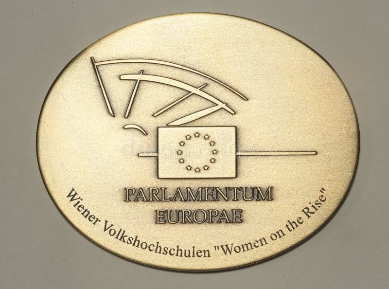 Medaille van het Europees Parlement stock fotografie Medaille van het Europees Parlement stock fotografie