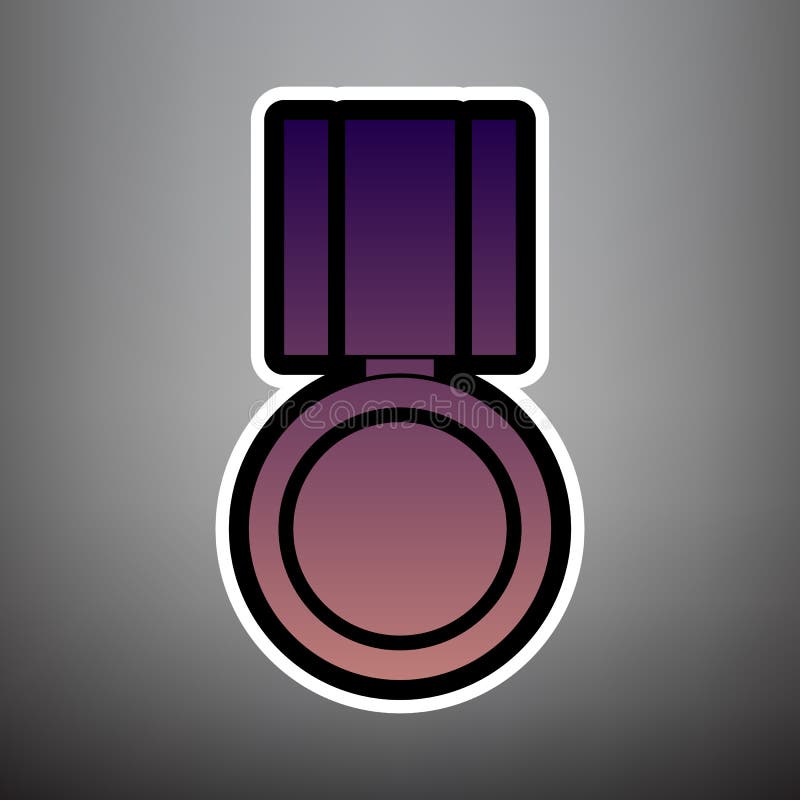 Medaillenzeichenillustration Vektor Violette Steigungsikone mit Schwarzem stock abbildung Medaillenzeichenillustration Vektor Violette Steigungsikone mit Schwarzem stock abbildung