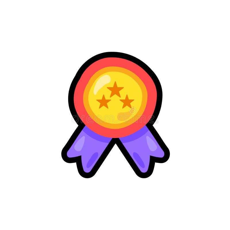 Medal Cartoon Color Sticker Stock Illustration - Illustration of prize