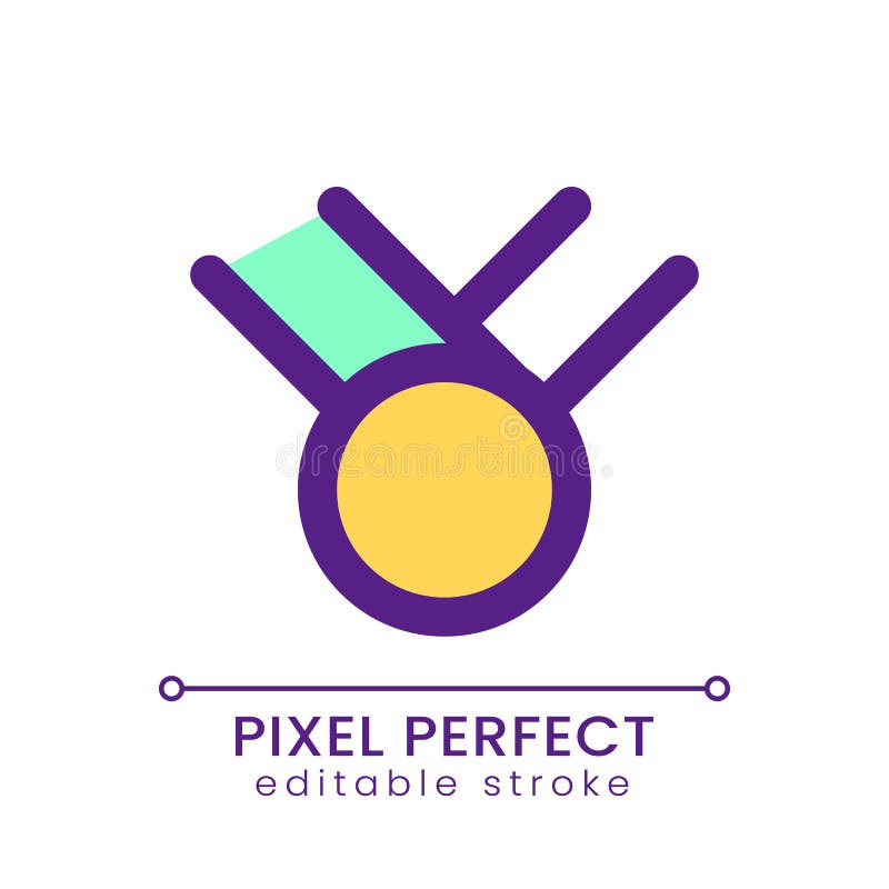 Medal pixel perfect RGB color ui icon stock illustration