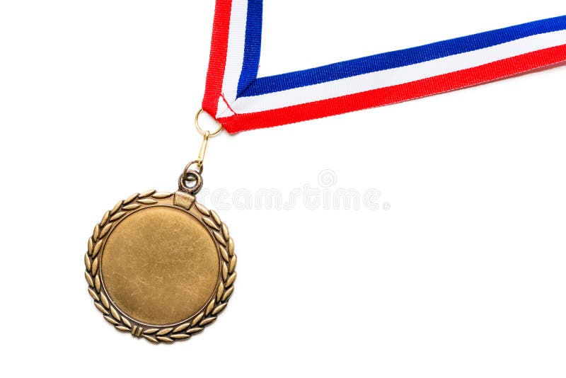Medal on a red, white and blue ribbon stock images Medal on a red, white and blue ribbon stock images