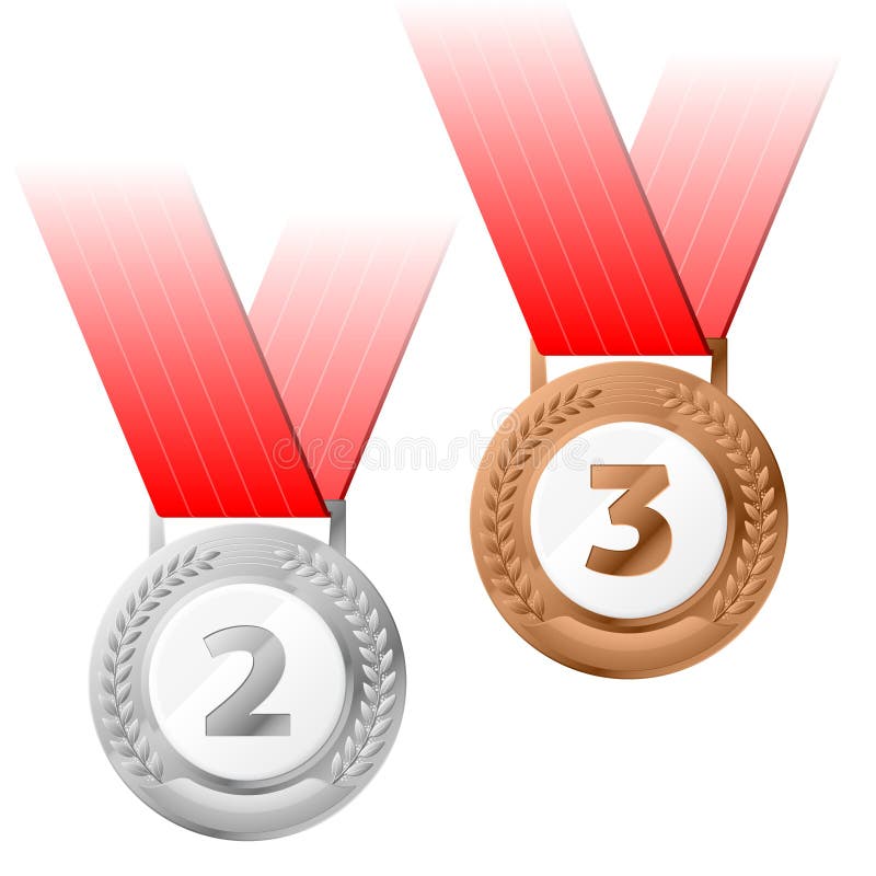 Medalhas do prata do vetor e as de bronze