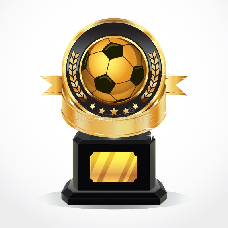 Desenho Animado De Bola De Futebol Feliz Segurando Um Copo De Troféu  Dourado Ilustração do Vetor - Ilustração de equipamento, fundo: 194027339