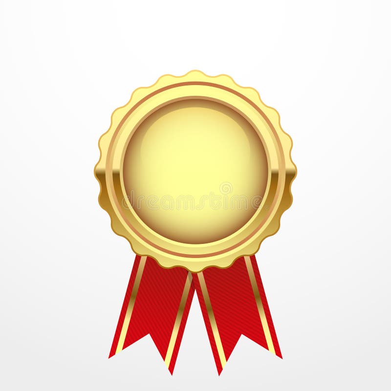 Medalla de oro con la cinta roja libre illustration Medalla de oro con la cinta roja libre illustration