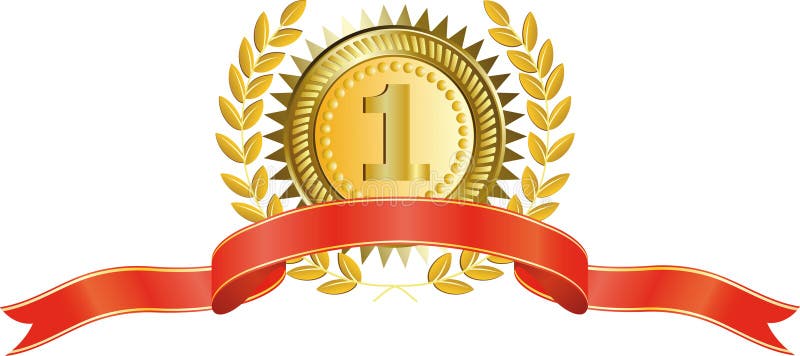 Medalla de oro y guirnalda del laurel libre illustration Medalla de oro y guirnalda del laurel libre illustration
