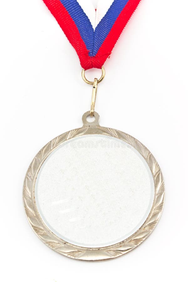 Medallista de plata con las rayas del color foto de archivo libre de regalías Medallista de plata con las rayas del color foto de archivo libre de regalías
