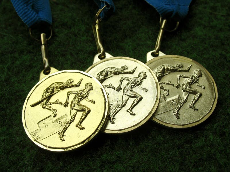 Athletics medals for a winner or champion. Athletics medals for a winner or champion