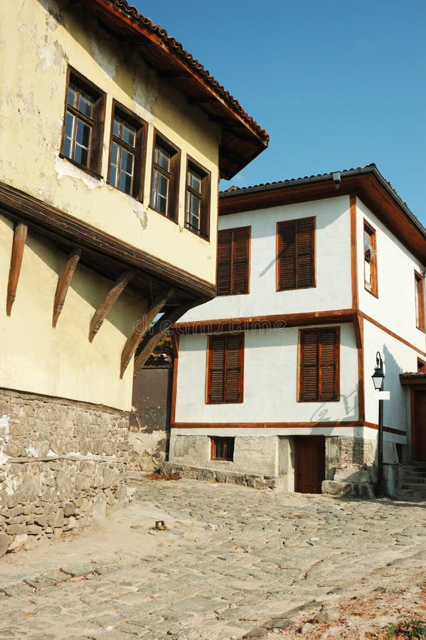 medeltida gammal plovdiv för center stad gata royaltyfria bilder medeltida gammal plovdiv för center stad gata royaltyfria bilder
