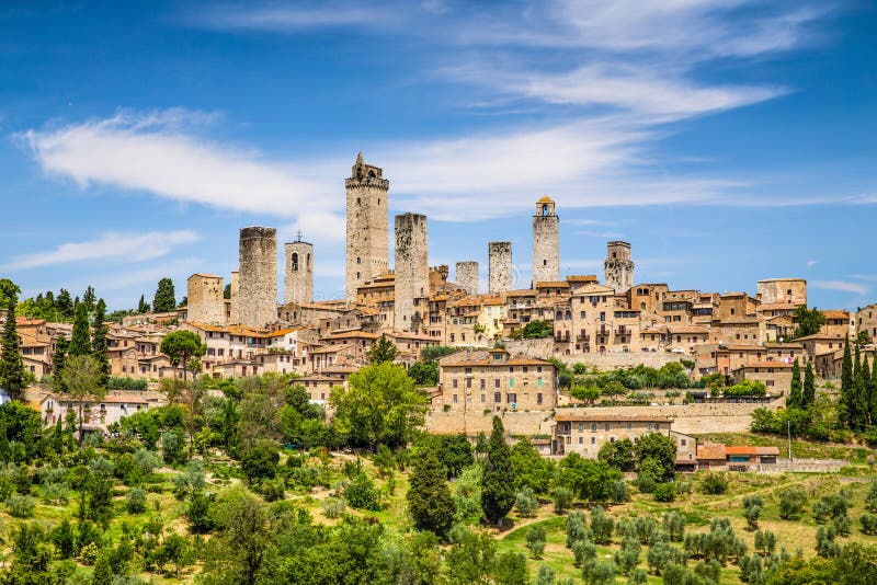 Medeltida stad av San Gimignano, Tuscany, Italien