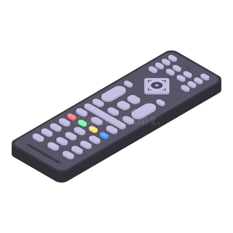 Media Box Remote Control Icon, Isometric Style Stock Vector Illustration of isolated, black