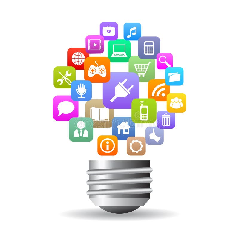 Media bulb icon royalty free illustration