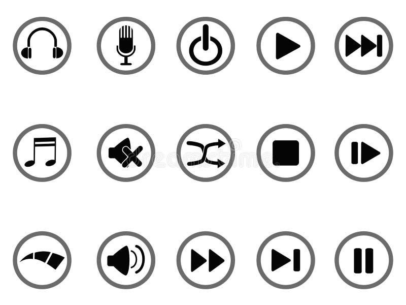 Media buttons icon stock illustration