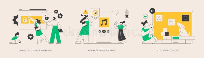 Media content limitation technology abstract concept vector illustrations. vector illustration