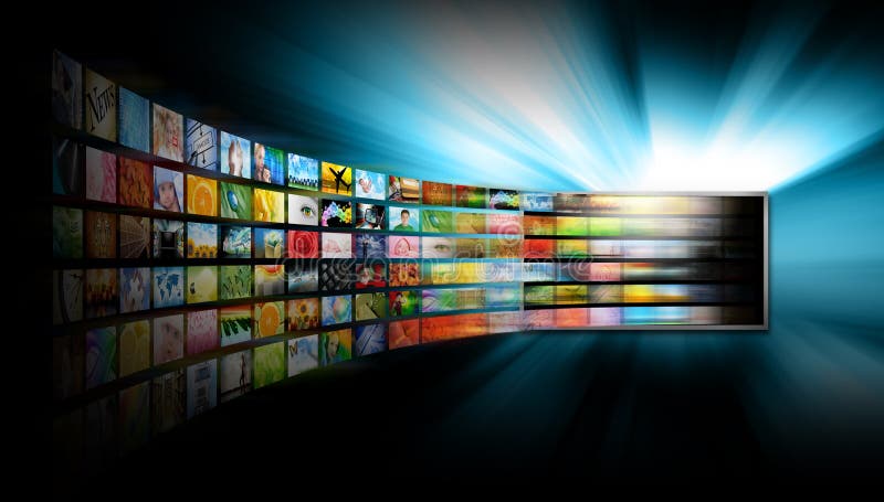 Media-Fernsehen-Bildschirm mit Bild-Galerie stockfotos Media-Fernsehen-Bildschirm mit Bild-Galerie stockfotos