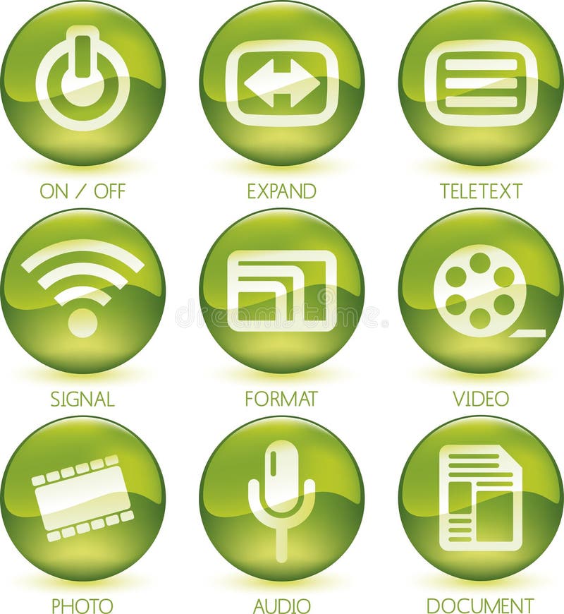 Vector illustration of glossy media icon set (2 of 4). Vector illustration of glossy media icon set (2 of 4).