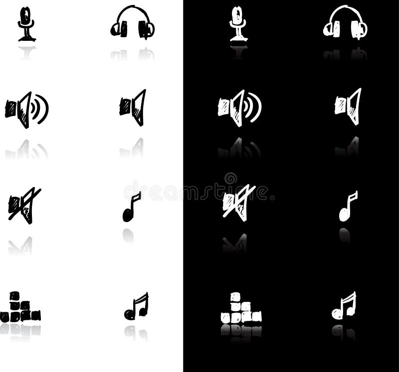 Hand drawn media icon set