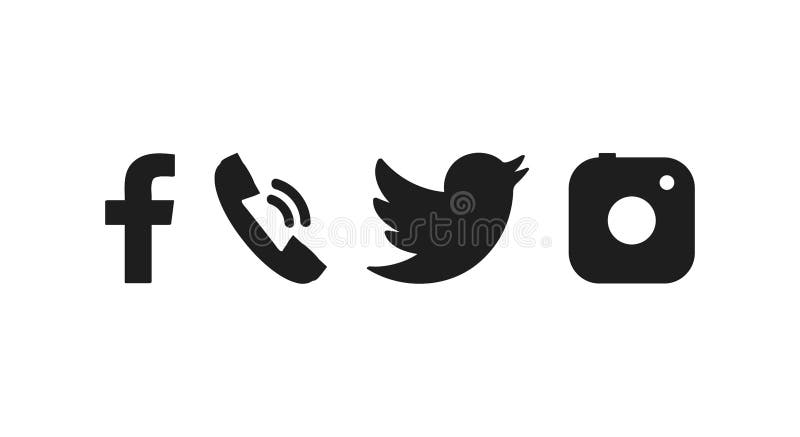 Media icon. Set social icons. Icon in flat style. Vector illustration