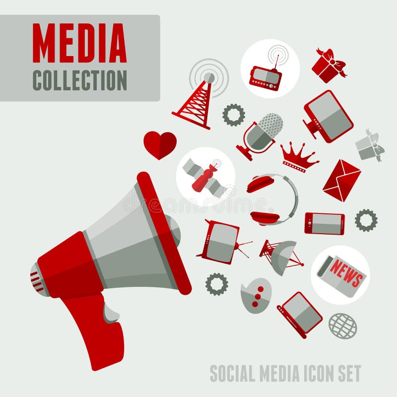 Media icons set royalty free illustration