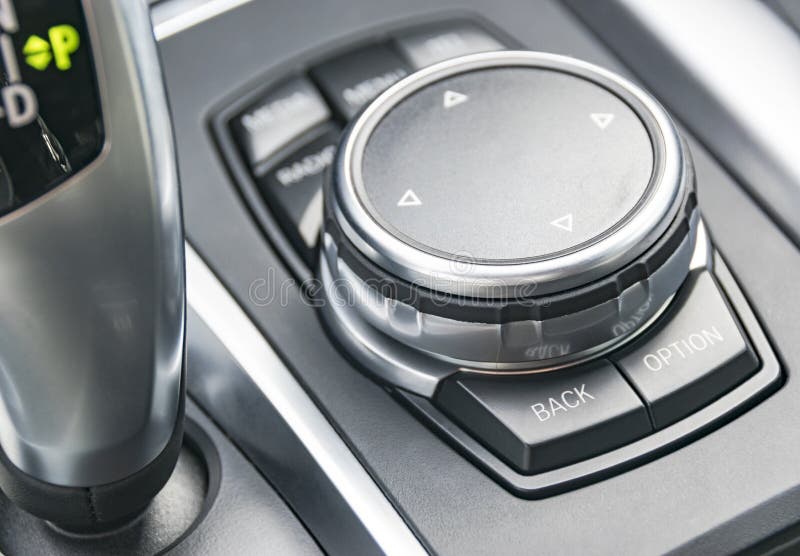 Media and Navigation Control Buttons, Modern Car Interior Detail Stock Image Image of media