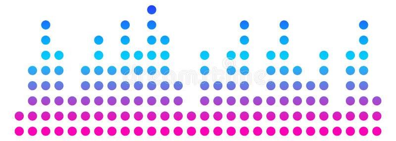 Media player beat equalizer. Color gradient melody pulse vector illustration