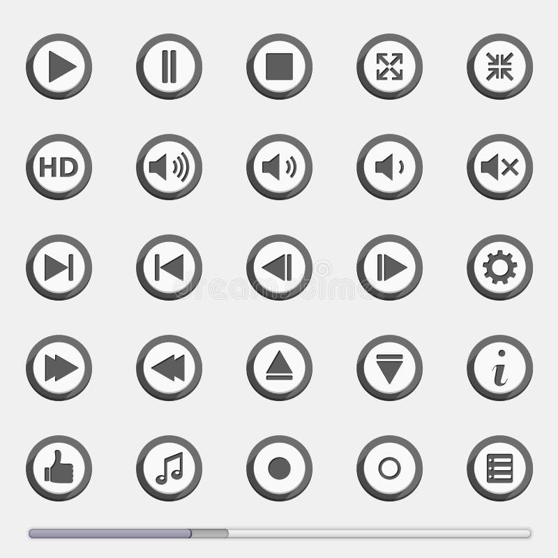 Media Player Buttons vector illustration