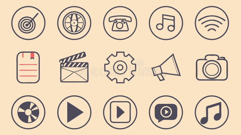 Media player icons, play and control button set. vector design Generative AI vector illustration