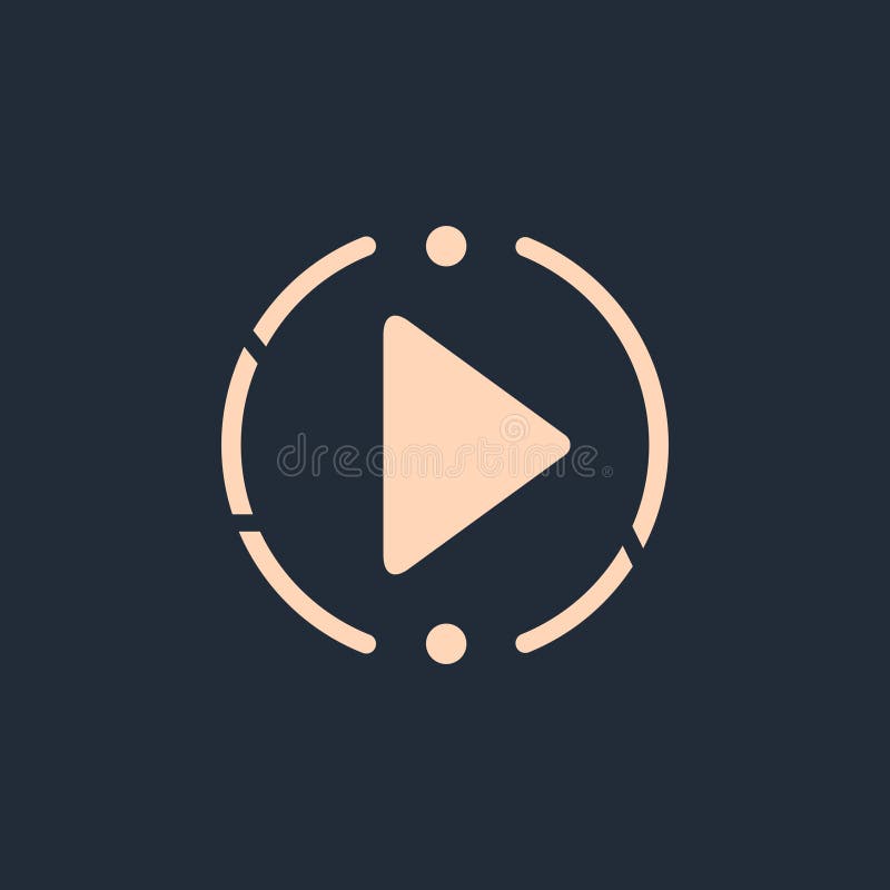 Media player, play button flat logo icon royalty free illustration