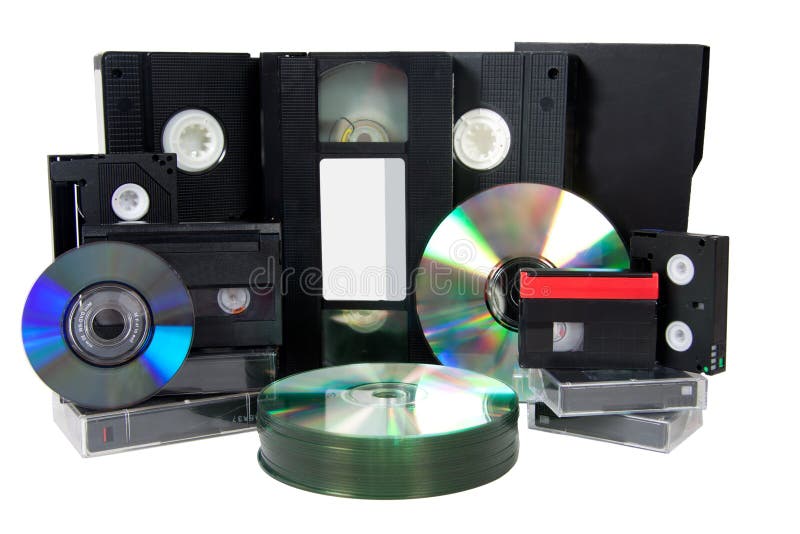 Media Storage Video Cassette Tapes Cd Dvd Mm Stock Image 