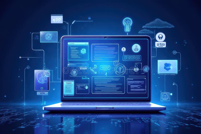 Media Streaming Hosting Platform Visualization vector illustration