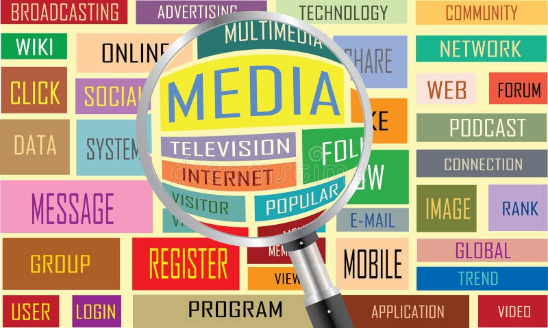 Media tag cloud stock illustration