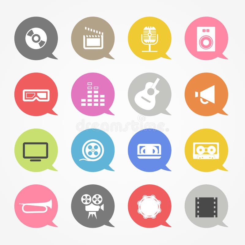 Media web icons set