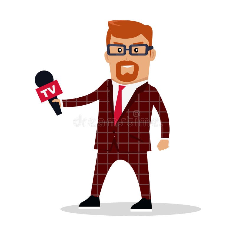 Journalist Cartoon Character / Man with microphone., and discover more