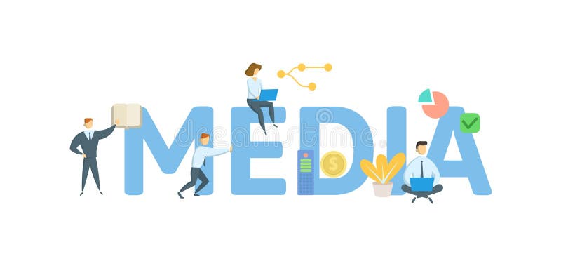 medias Concept avec des mots-cl?s, des lettres et des ic?nes Illustration plate de vecteur D'isolement sur le fond blanc illustration de vecteur medias Concept avec des mots-cl?s, des lettres et des ic?nes Illustration plate de vecteur D'isolement sur le fond blanc illustration de vecteur