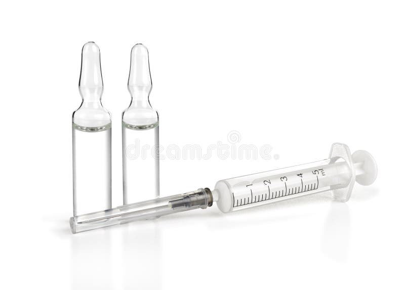 Medical Ampoule and Syringe Stock Photo Image of emergency, metallic