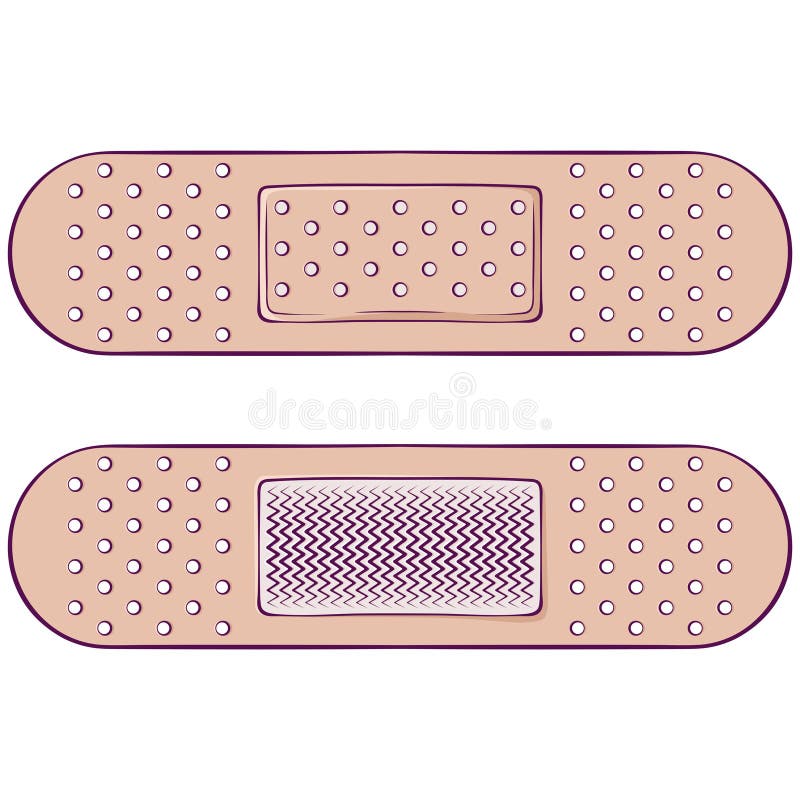 Medical patch two sides adhesive Royalty Free Vector Image