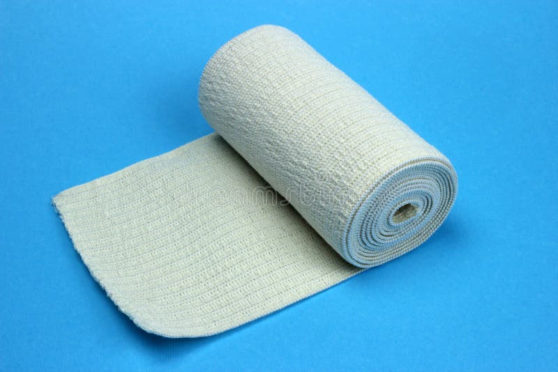 Medical Bandage Roll on a Blue Background Stock Image Image of clean