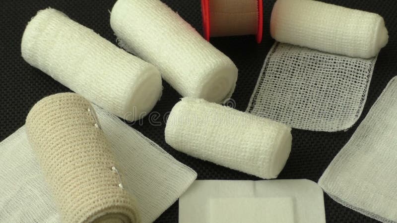Medical bandages and gauze rolls