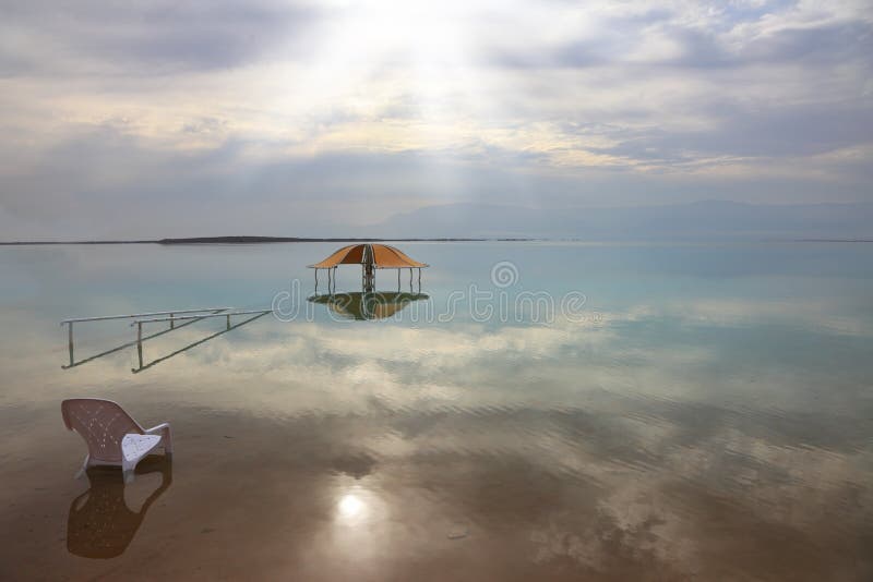 Medical Beach on the Dead Sea Stock Image Image of relaxation, overcast 29178637
