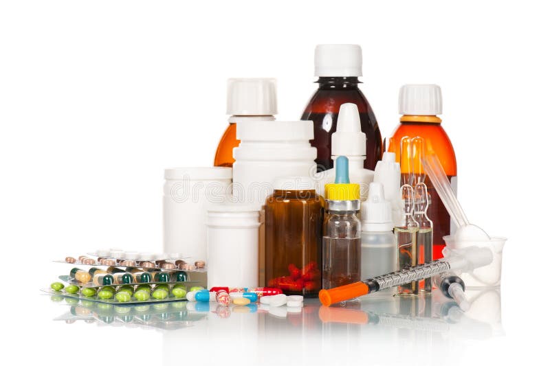 Medical bottles and tablets