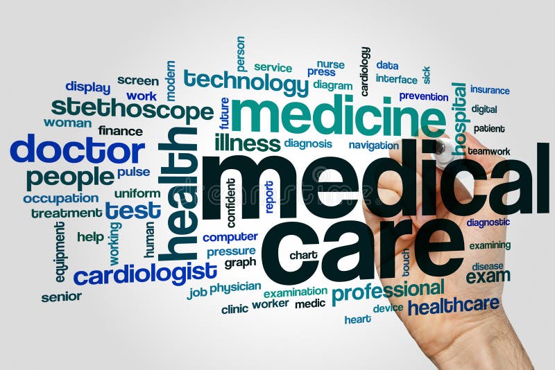 Medical care word cloud stock photo. Image of nurse, computer 88379976