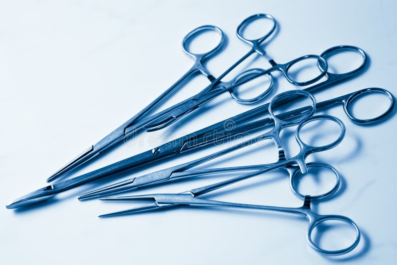 Medical clamps stock photo. Image of scalpel, forceps 12159898