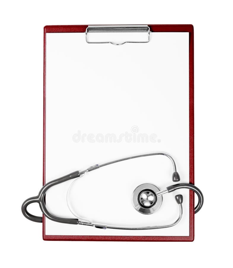 Medical Clipboard with Stethoscope As a Background Stock Image Image