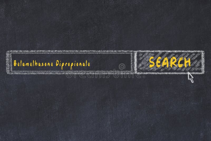 Medical concept. Chalk drawing of a search engine window looking for drug betamethasone dipropionate royalty free stock photos Medical concept. Chalk drawing of a search engine window looking for drug betamethasone dipropionate royalty free stock photos